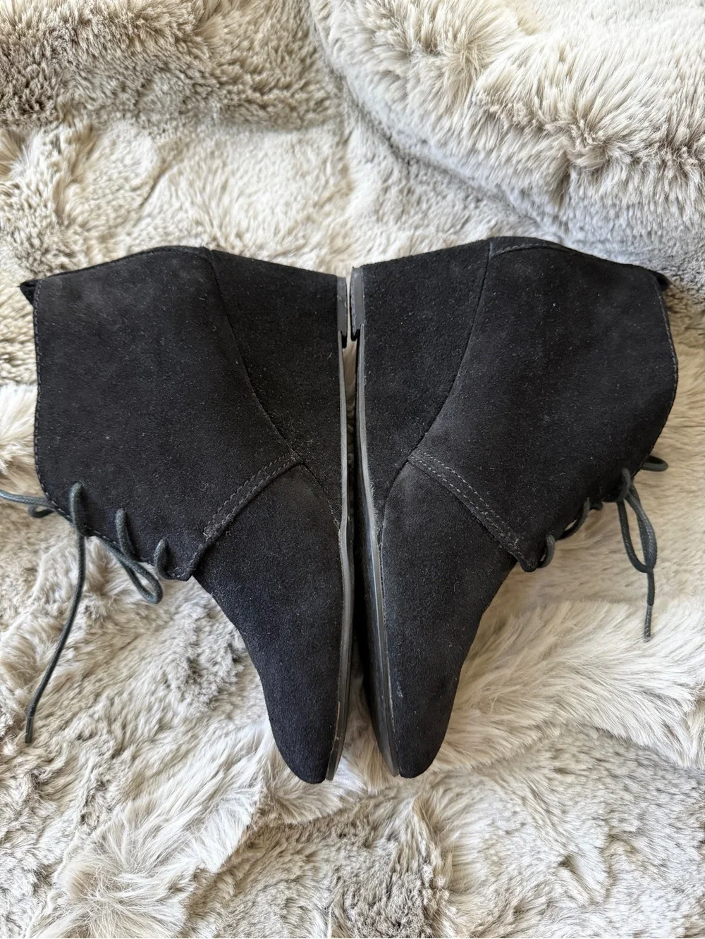 Nine West Black Suede Wedge Booties